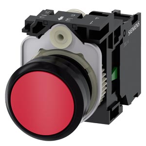 3SU1100-0AB20-1BA0 — КНОПКА, 22MM, КРУГЛАЯ, ПЛАСТИК, КРАСНАЯ, ПЛОСКАЯ КНОПКА, КОНТАКТЫ МГНОВЕННОГО ДЕ