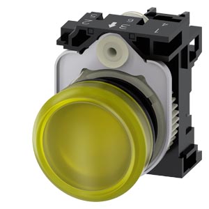 3SU1106-6AA30-1AA0 — СВЕТОВОЙ ИНДИКАТОР, 22MM, КРУГЛЫЙ, ПЛАСТИК, ЖЁЛТЫЙ МАТОВЫЙ РАССЕИВАТЕЛЬ, С ДЕРЖА